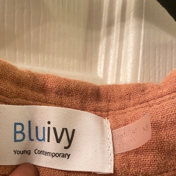 Bluivy Rust Button-Up Shirt Dress - Picture 5 of 8